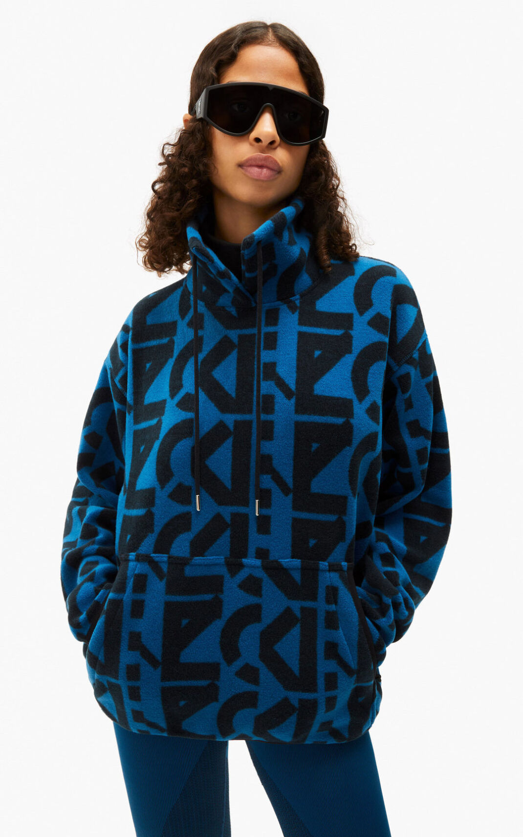 Sweat Kenzo Sport monogram fleece Femme Bleu Foncé | PKXG-90473